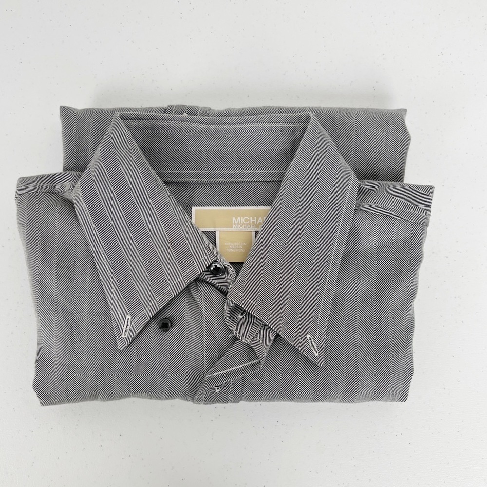 Michael Kors 100% Cotton Long Sleeve Button-Down Shirt